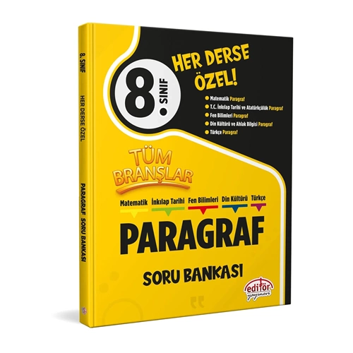 8.Sınıf Tüm Branşlar Paragraf Soru Bankası-Editör Yayınları