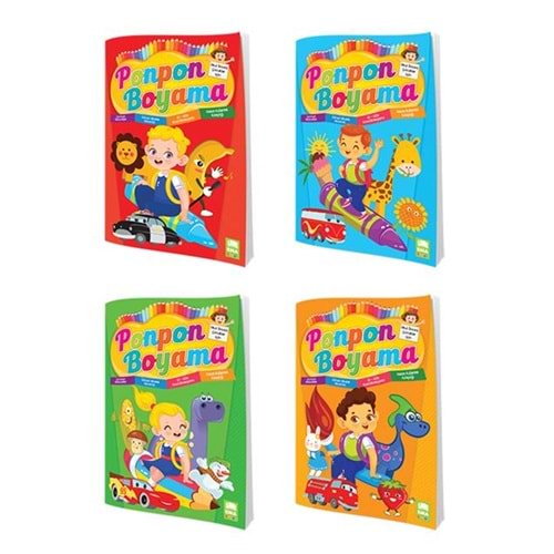 Pon Pon Boyama Kitabı Kalın EMA Yayınları Çocuk Etkinlik Kitabı