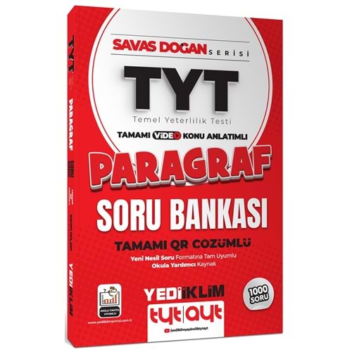 2025 TYT Savaş Doğan Serisi Tamamı Video Konu Anlatımlı ve QR Çözümlü Paragraf Soru Bankası Yediiklim Yayınlar