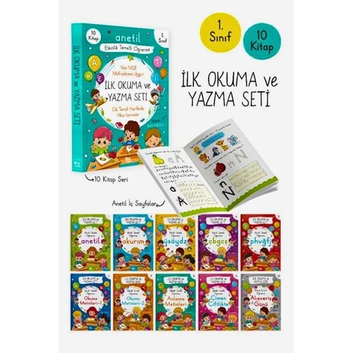 1.Sınıf İlk Okuma Ve Yazma Seti 10 Kitap-(Anetil)-Bilgi Park Yayınevi