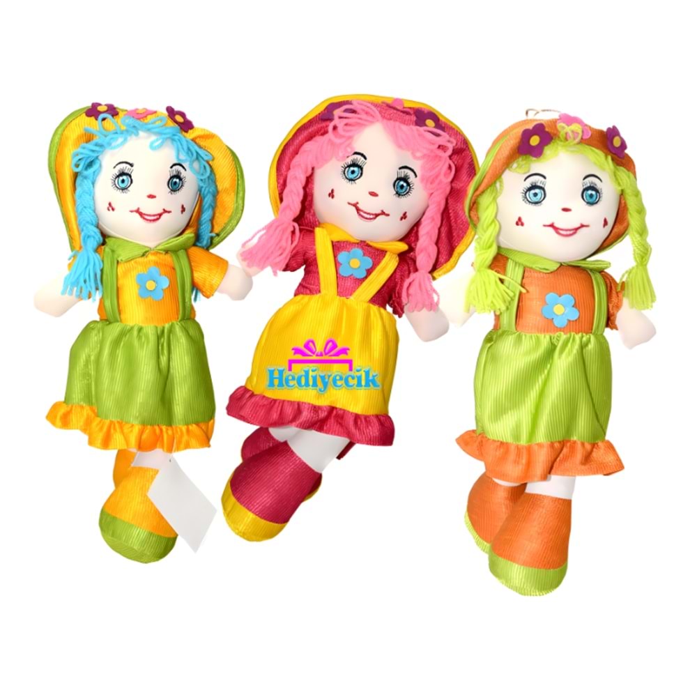 45 cm Bez Bebek – Renkli Kıyafetli Peluş Oyuncak