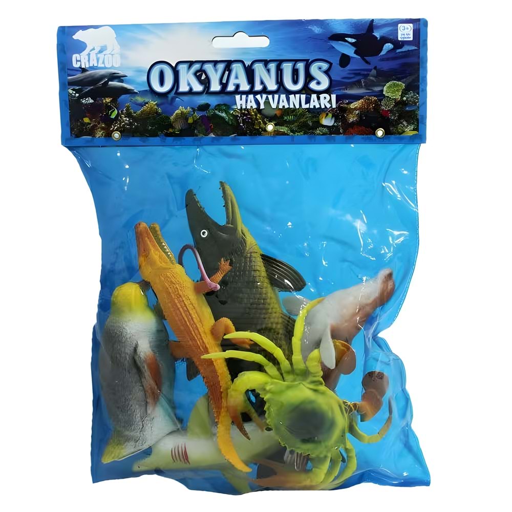 1000713 FİGÜR OKYANUS HAYVANLARI BYK.POŞET 7Lİ KRT