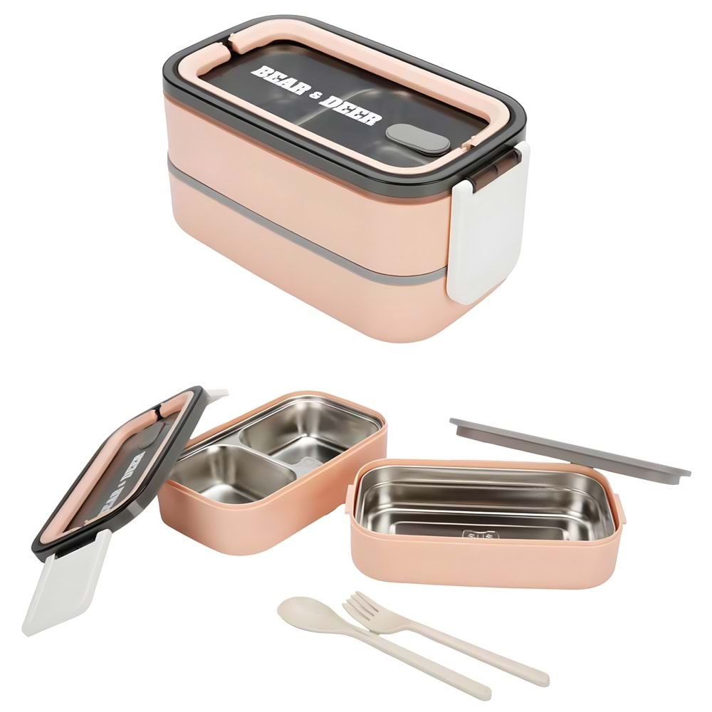 B&D İKİ KATLI ÇELİK BESLENME KABI 3 RENK (JY-LB82039)