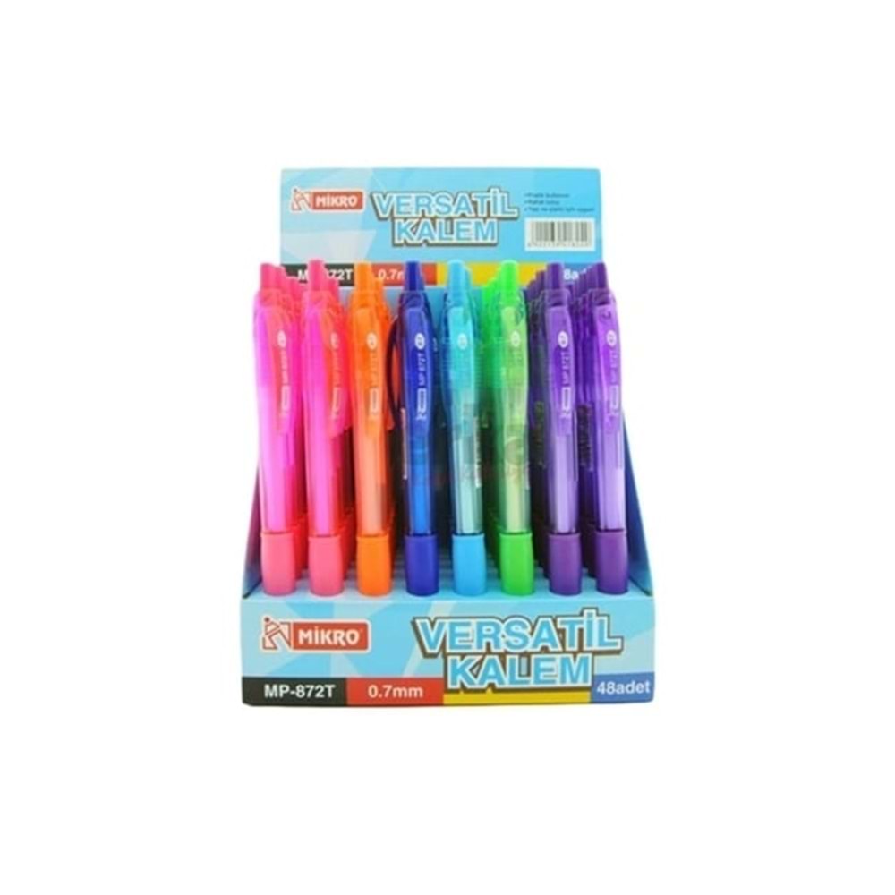 MİKRO MP-872T Versatil Kalem 0.7 mm - Şeffaf Neon Renk Mekanik Kurşun Kalem