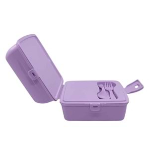 Özkara Kuromi Bölmeli Beslenme Kutusu Mor Renk Çatal Kaşıklı Lisanslı