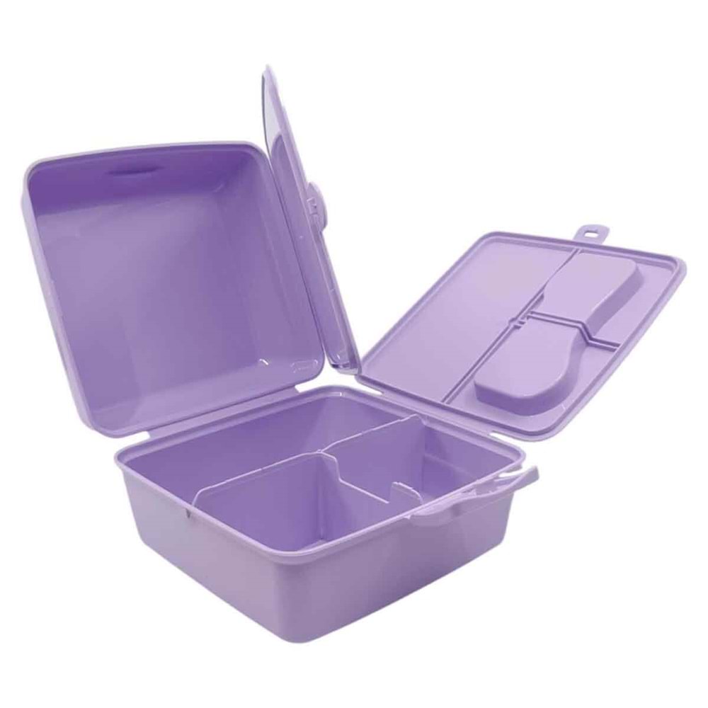 Özkara Kuromi Bölmeli Beslenme Kutusu Mor Renk Çatal Kaşıklı Lisanslı