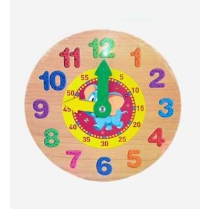 Eğitici Ahşap Araba Temalı Saat Oyunu