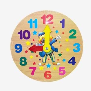 Eğitici Ahşap Araba Temalı Saat Oyunu