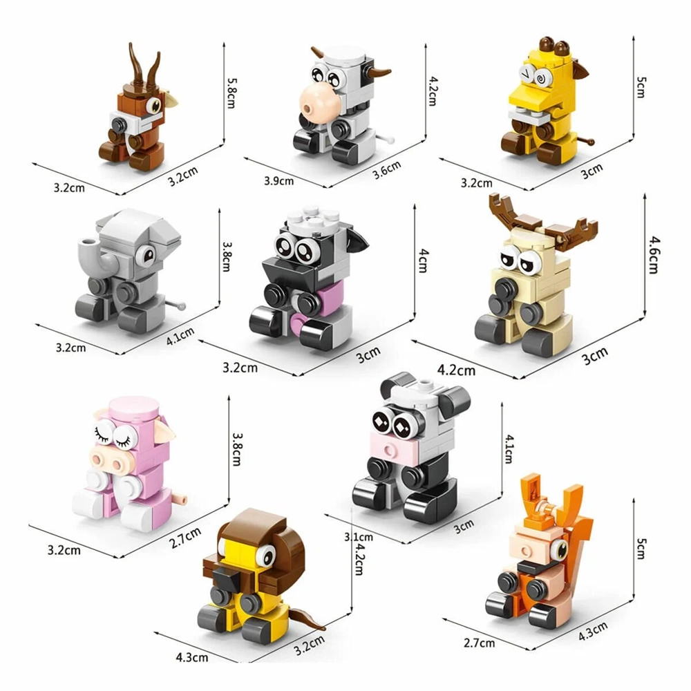 Seher 9105 10 in 1 Blok Oyuncak Hayvan Figürlü Yapı Seti