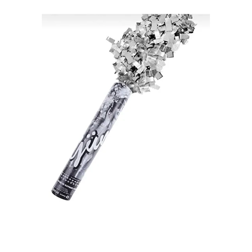 Funtime Gümüş Konfeti 30 cm Parti Konfeti Tüpü Düğün Doğum Günü Kutlama Konfeti