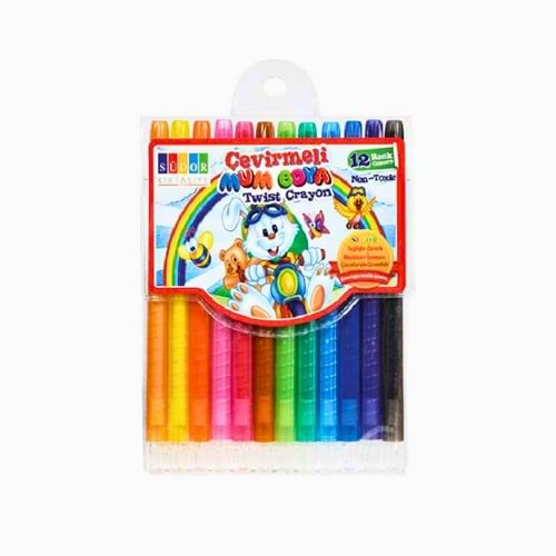 Südor Çevirmeli Mum Boya Set 12 Li