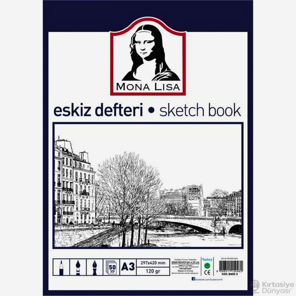 SÜDOR MONALİSA ESKİZ DEFTERİ A4 120 G 50 YP