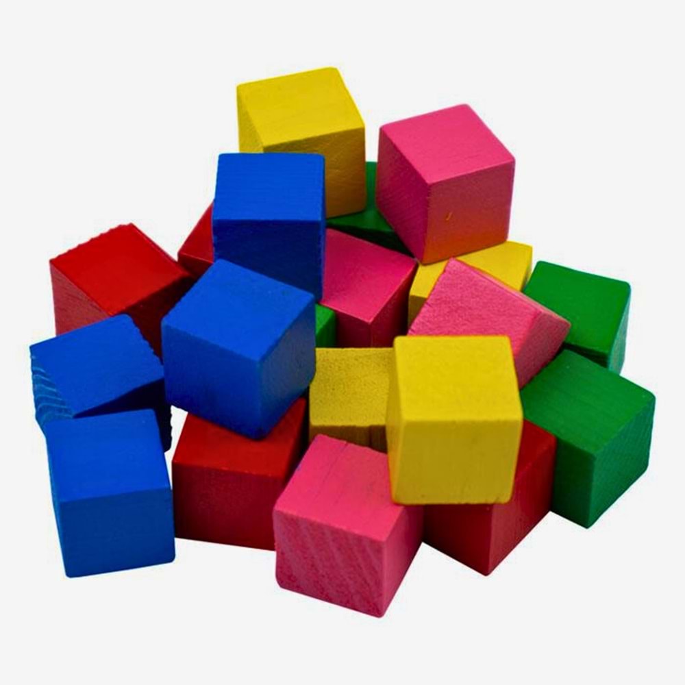 AHŞAP KÜP BLOK RENKLİ
