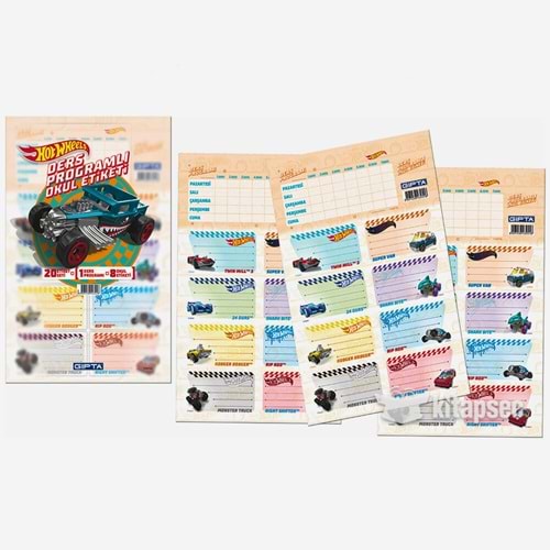 HOT WHEELS DERS PROG.OKUL ETİK.16*24-20 YP.