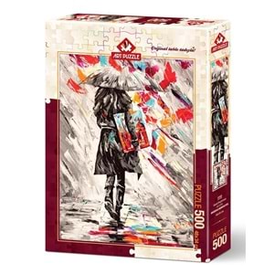 ART PUZZLE 500 Parça Yağmurda Şemsiyeli Sanatsal Tablo Puzzle (48x34 cm)